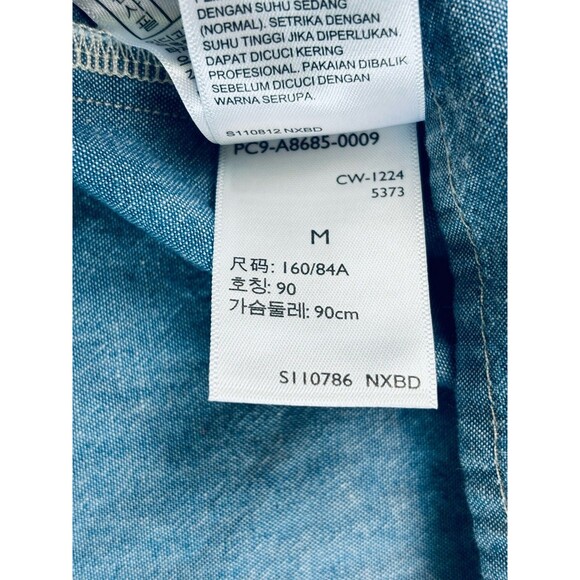 Levi's Amber Long Sleeve Blouse Square Neck Shirt 100% Cotton Flowy Medium - Picture 9 of 14